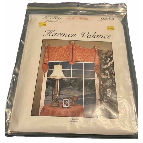 M'fay Pattern 9283 Karmen Valance Professional Window Treatment Pattern UNCUT - Picture 2 of 5